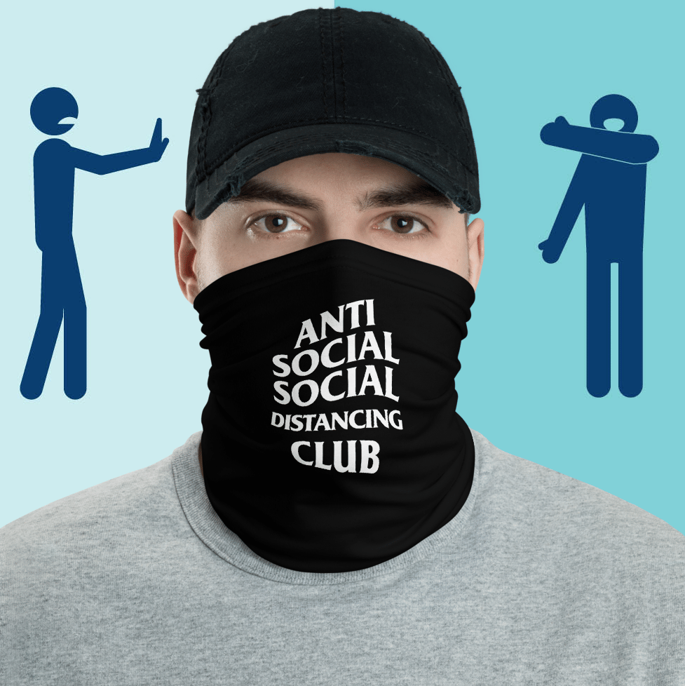 Anti Social Social Distancing Club Neck Gaiter | Grape Minds